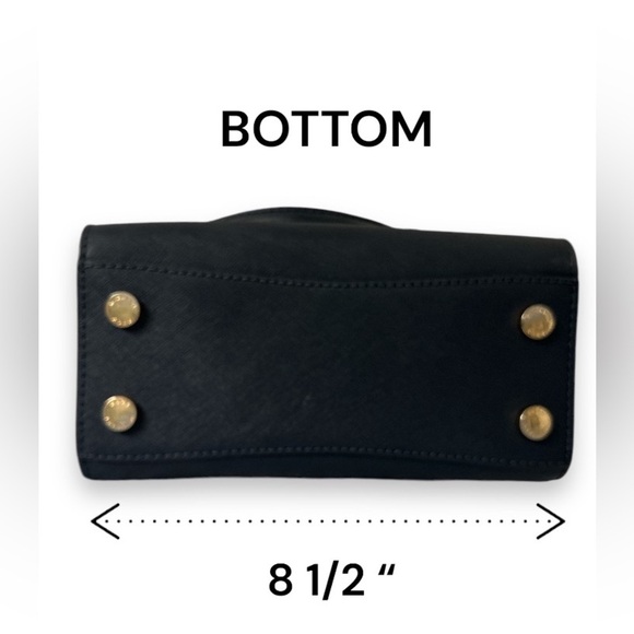 Michael Kors Messenger Selby Medium Admiral Navy Gold Leather Satchel - Picture 3 of 12